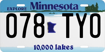 MN license plate 078TYO