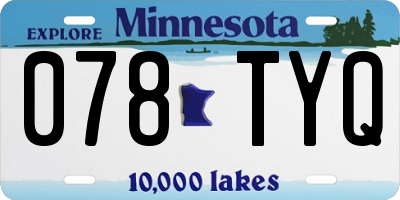 MN license plate 078TYQ