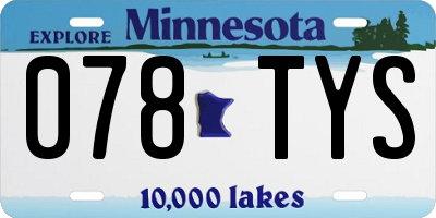 MN license plate 078TYS