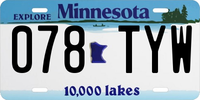 MN license plate 078TYW