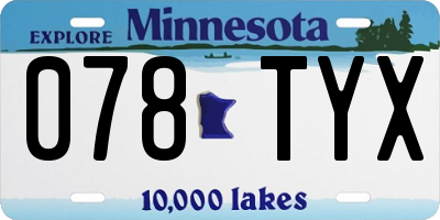MN license plate 078TYX