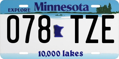 MN license plate 078TZE