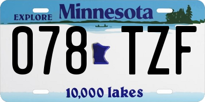 MN license plate 078TZF