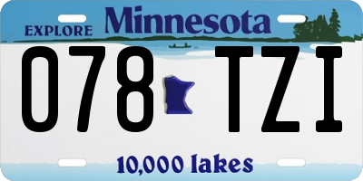 MN license plate 078TZI