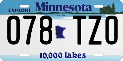 MN license plate 078TZO