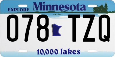 MN license plate 078TZQ