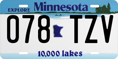 MN license plate 078TZV