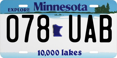 MN license plate 078UAB