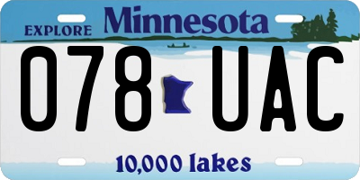 MN license plate 078UAC