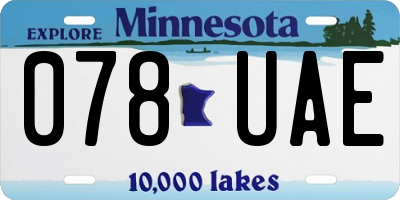 MN license plate 078UAE