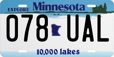 MN license plate 078UAL