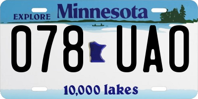MN license plate 078UAO