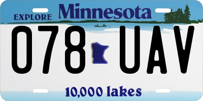 MN license plate 078UAV