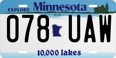 MN license plate 078UAW