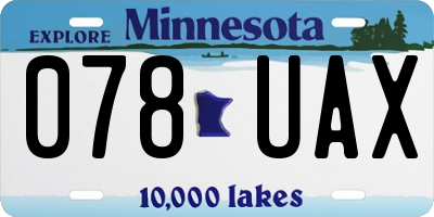 MN license plate 078UAX
