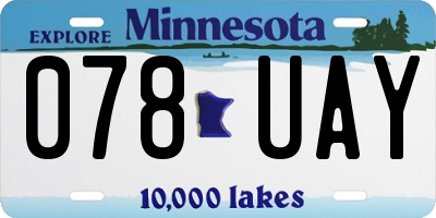 MN license plate 078UAY