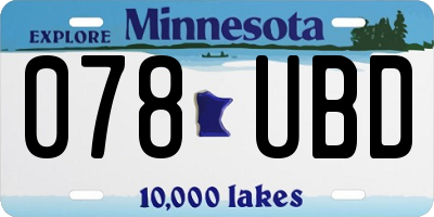 MN license plate 078UBD