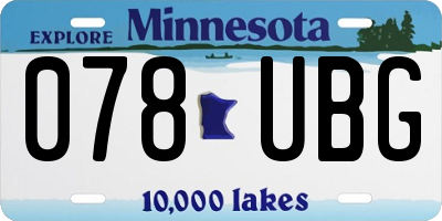 MN license plate 078UBG
