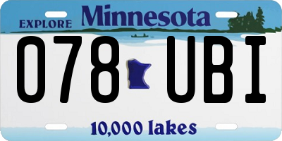 MN license plate 078UBI