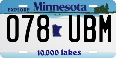 MN license plate 078UBM