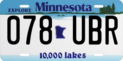 MN license plate 078UBR