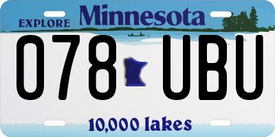 MN license plate 078UBU