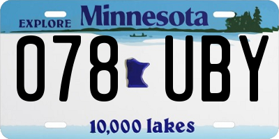 MN license plate 078UBY