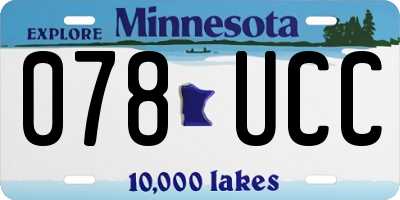 MN license plate 078UCC