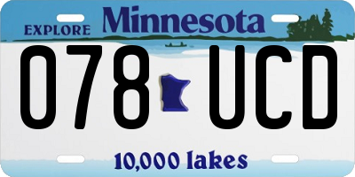 MN license plate 078UCD