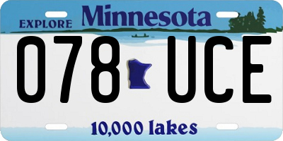 MN license plate 078UCE