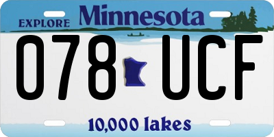 MN license plate 078UCF