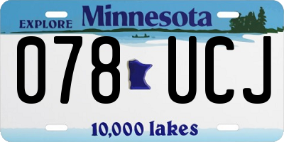 MN license plate 078UCJ