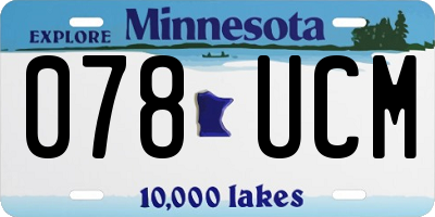 MN license plate 078UCM