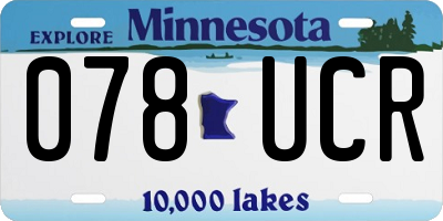 MN license plate 078UCR