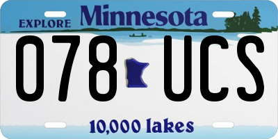 MN license plate 078UCS