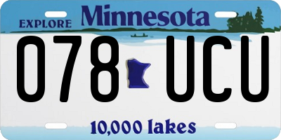 MN license plate 078UCU