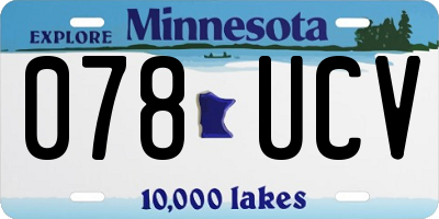 MN license plate 078UCV