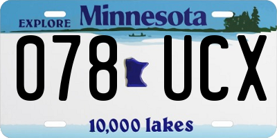 MN license plate 078UCX