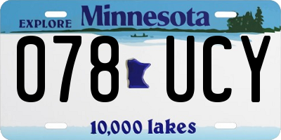 MN license plate 078UCY