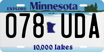 MN license plate 078UDA