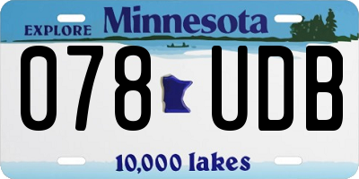 MN license plate 078UDB