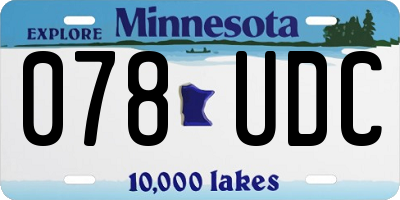 MN license plate 078UDC