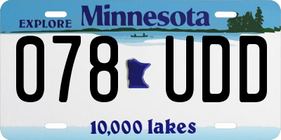 MN license plate 078UDD