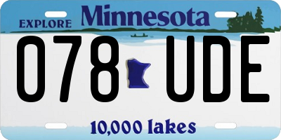 MN license plate 078UDE