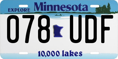 MN license plate 078UDF