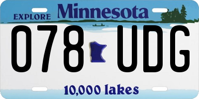 MN license plate 078UDG