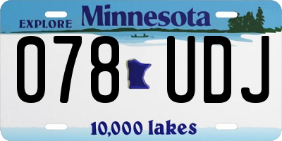 MN license plate 078UDJ