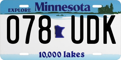 MN license plate 078UDK