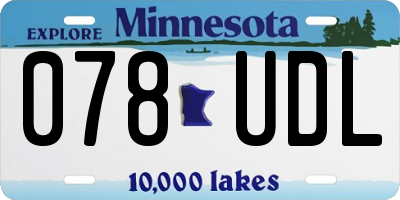 MN license plate 078UDL