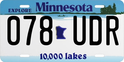 MN license plate 078UDR